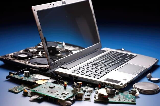 A technician performing a laptop repairs at Horizon Phone Shop.